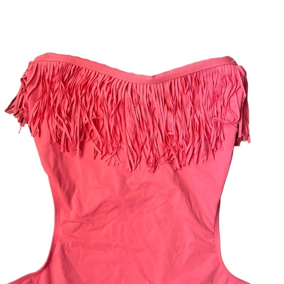 L*Space Free Love Fringe Cut Out One Piece Bathing Suit in Watermelon - Picture 7 of 11